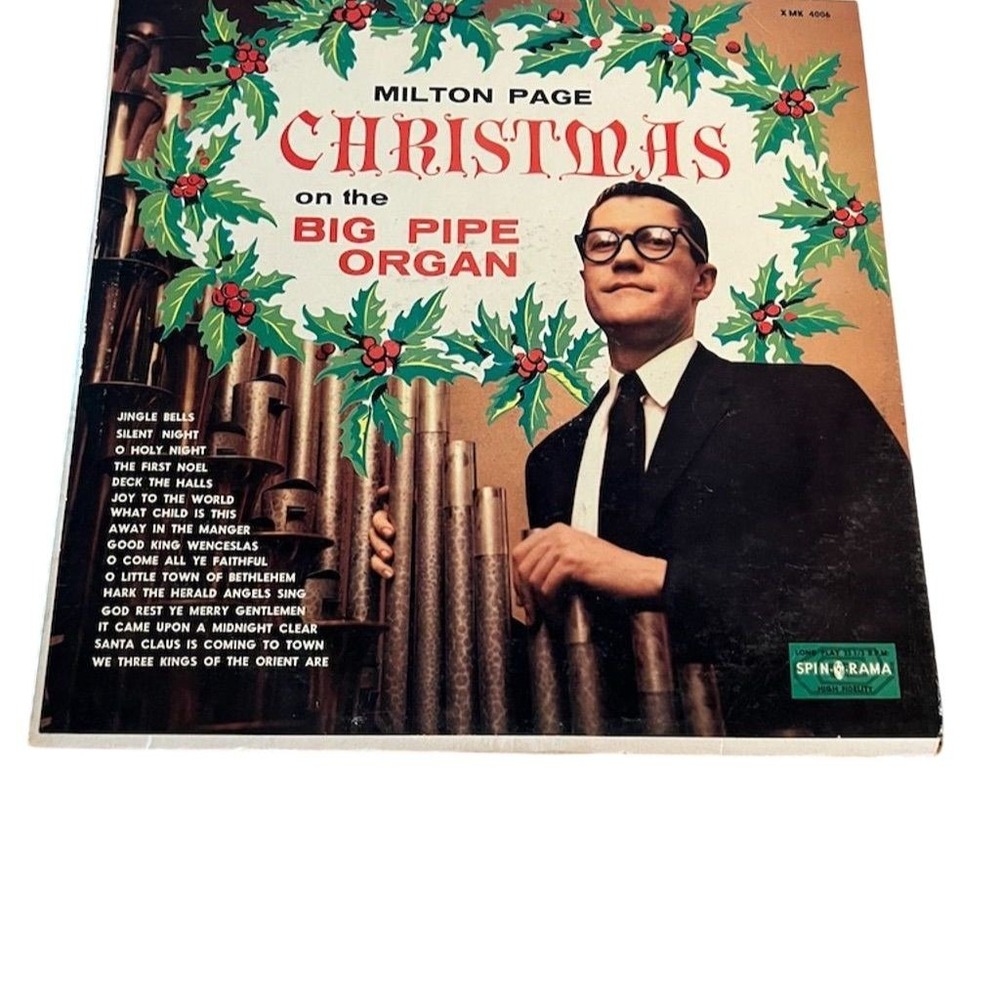 Milton Page Christmas on the Big‎ Pipe Organ Vinyl LP Holiday Music tested